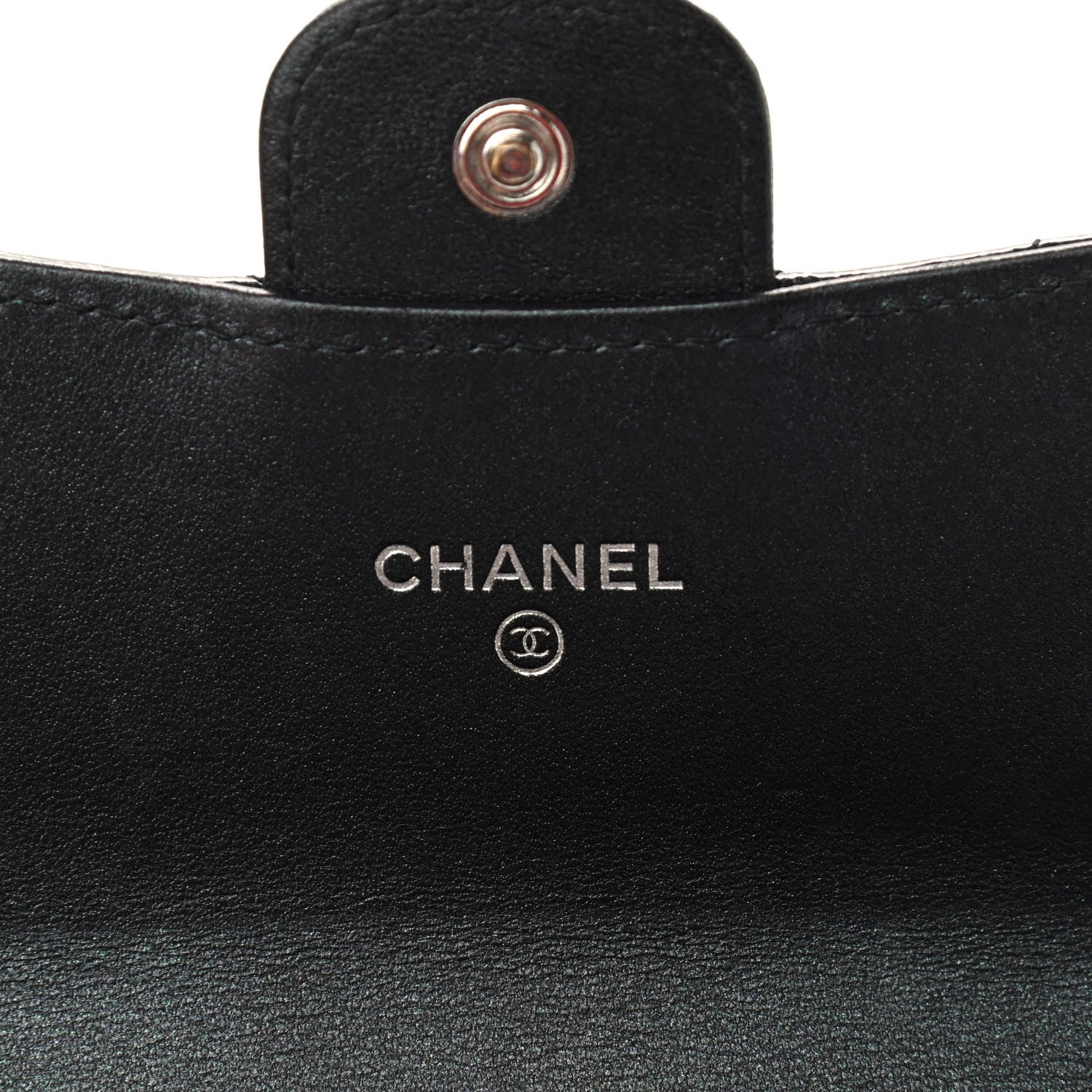 Chanel Patent Metallic Crumpled Calfskin Chevron Quilted Large Gusset Flap Wallet So Black 6 of 10