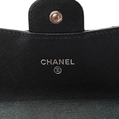 Chanel Patent Metallic Crumpled Calfskin Chevron Quilted Large Gusset Flap Wallet So Black 6 of 10