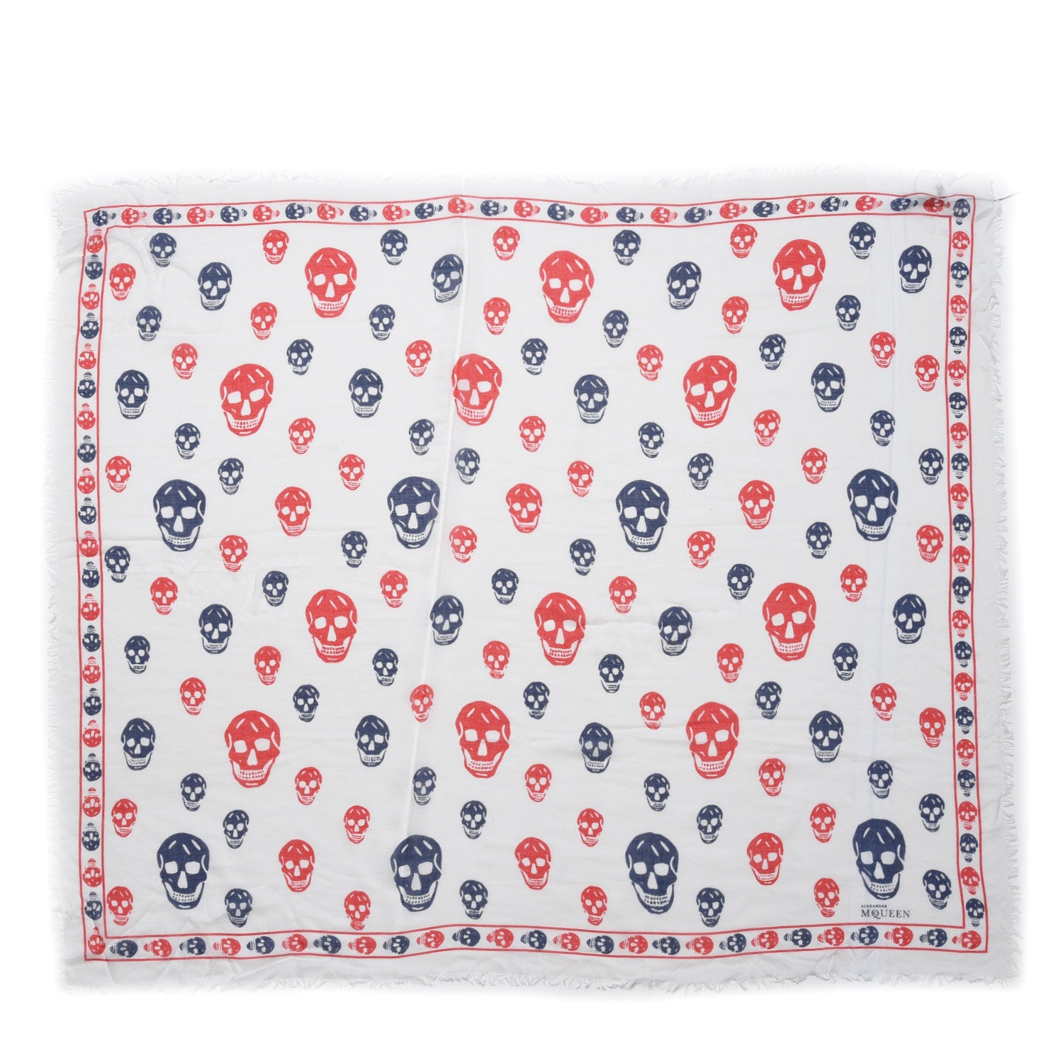Alexander McQueen Modal Silk Bicolor Skull Scarf White 3 of 6
