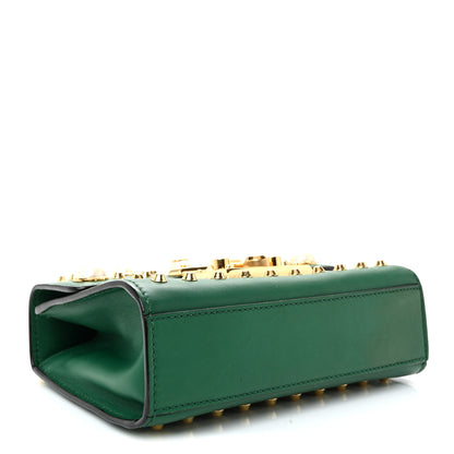 Gucci Calfskin Studded Small Padlock Shoulder Bag Emerald 4 of 14