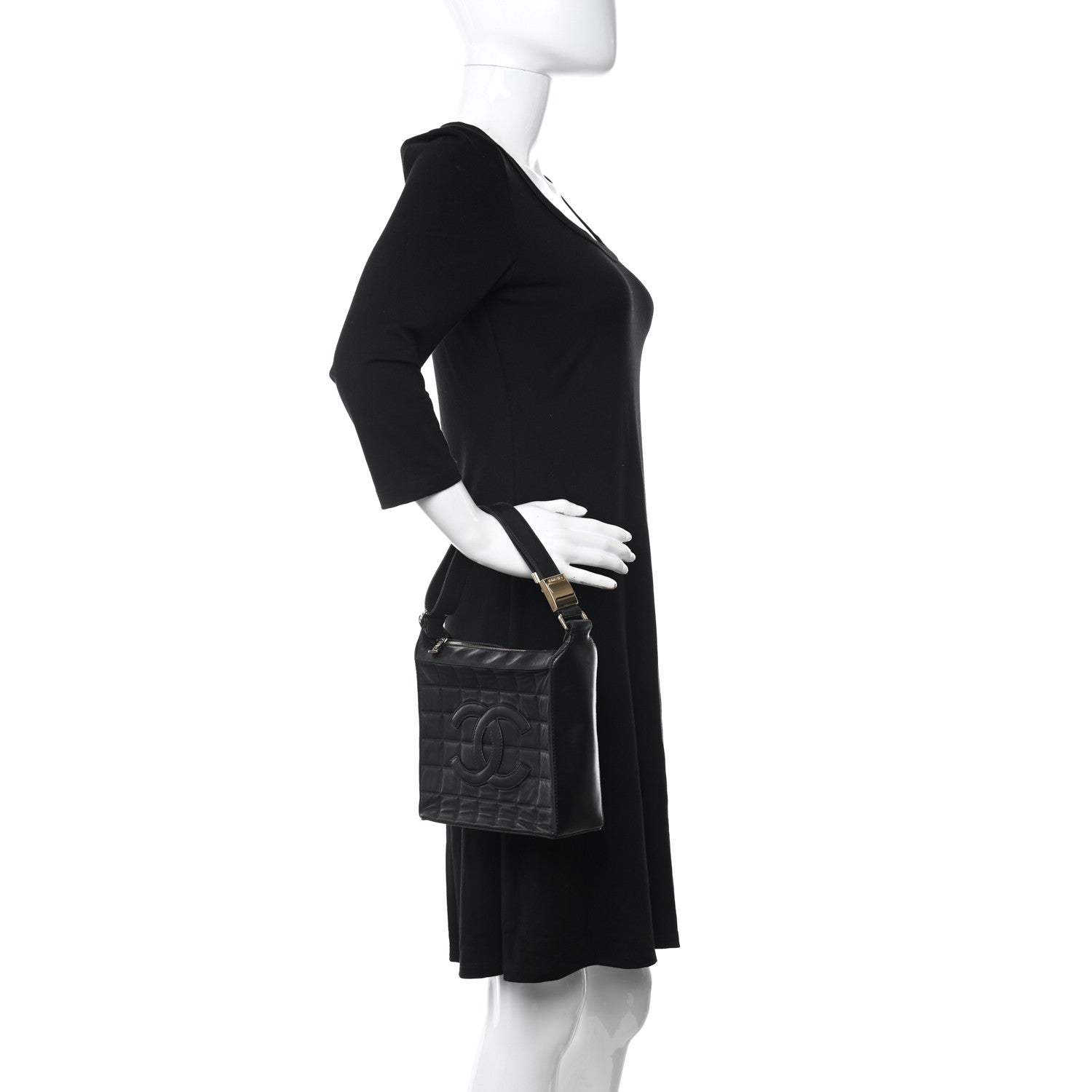 Chanel Lambskin Quilted Small Chocolate Bar Shoulder Bag Black 2 of 11