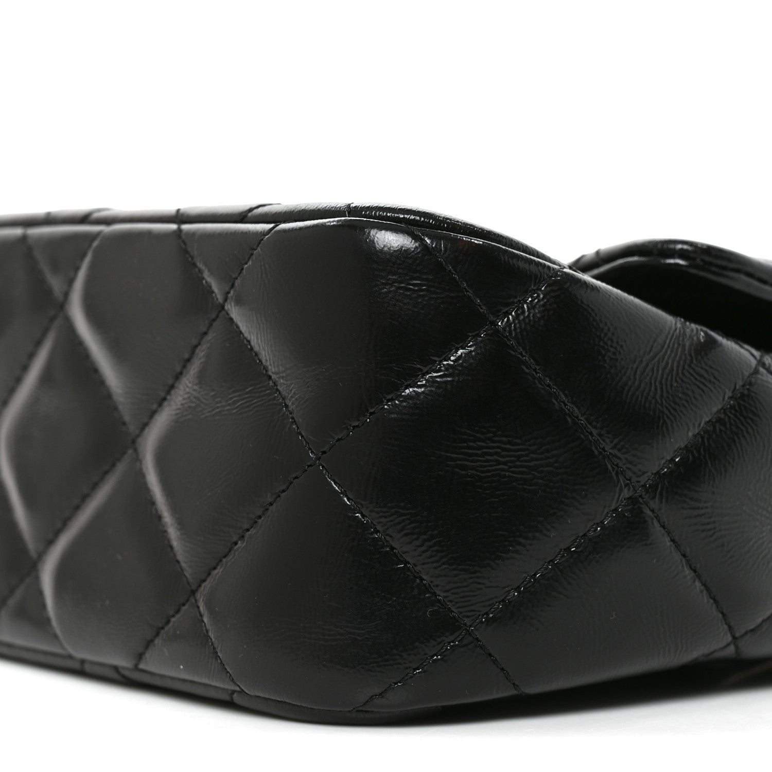 Chanel Shiny Lambskin Quilted Twisted Links Top Handle Flap Black 10 of 10