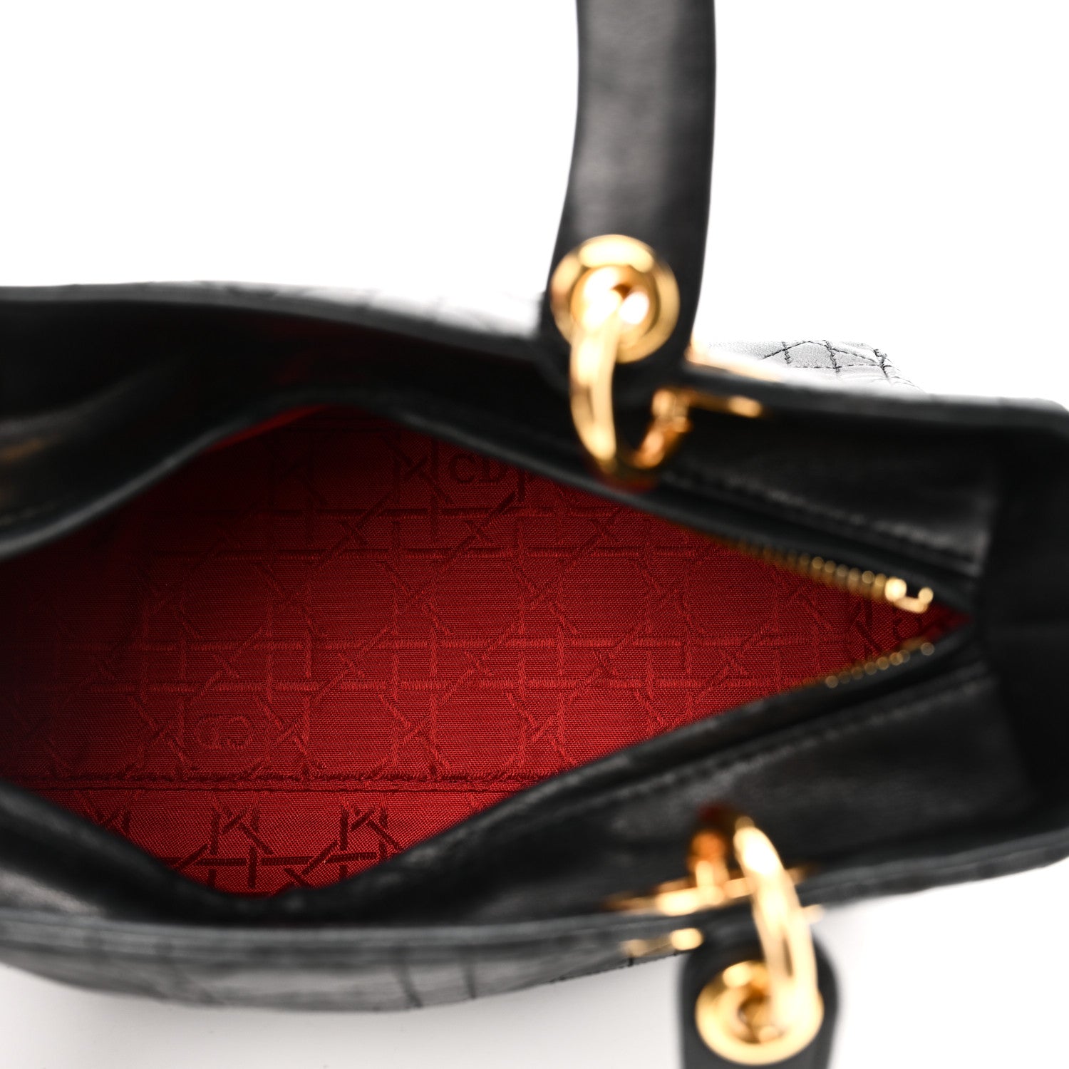 Christian Dior Lambskin Cannage Medium Lady Dior Black 5 of 9