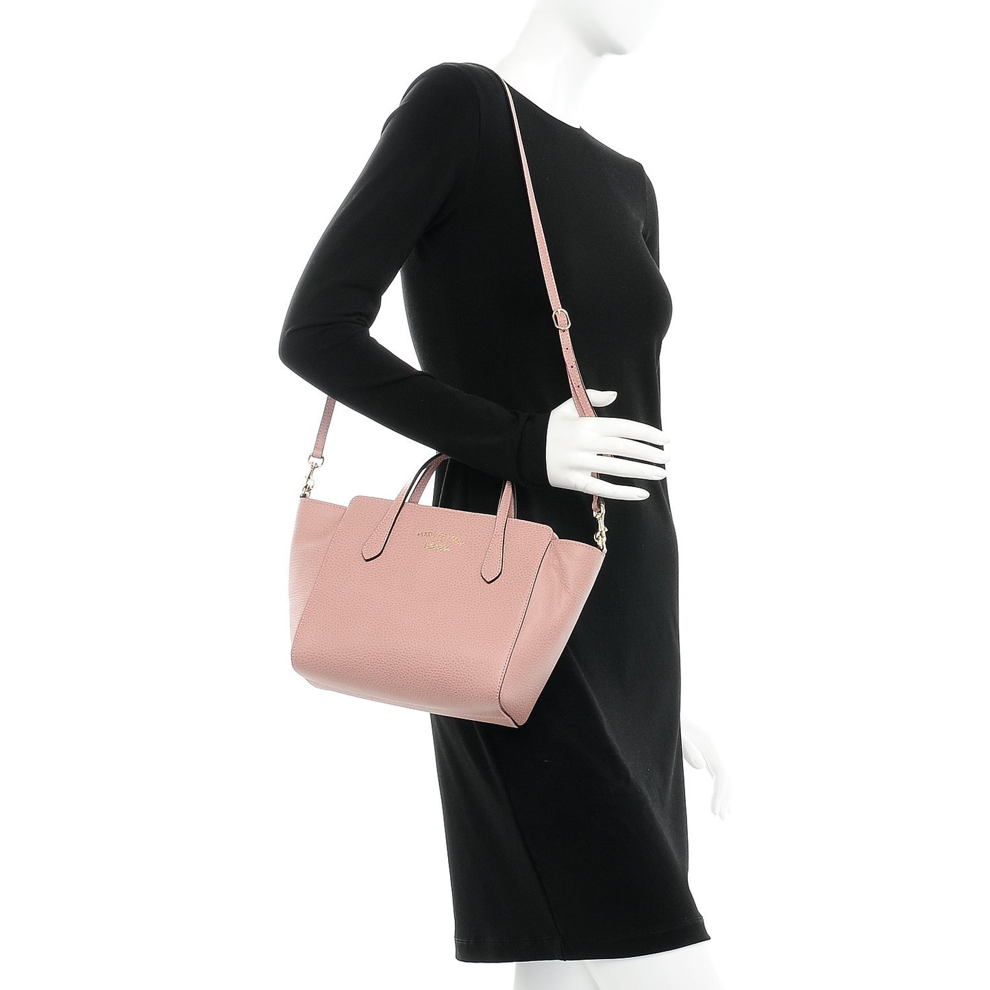 Dollar Calfskin Mini Swing Top Handle Bag Soft Pink