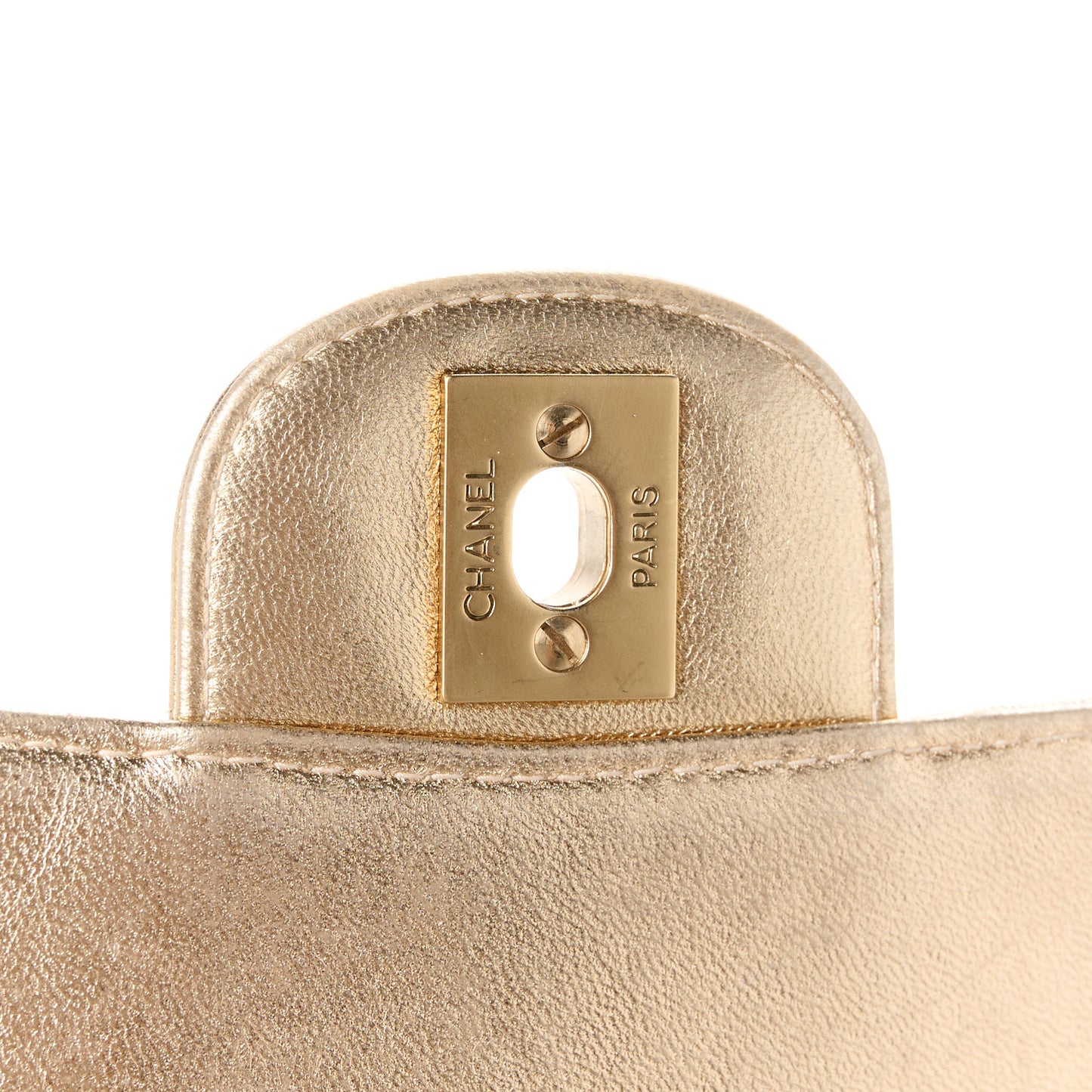 Metallic Nylon Medium Travel Flap Light Gold