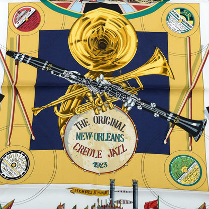 Hermes Silk New Orleans Creole Jazz Scarf 90 2 of 4