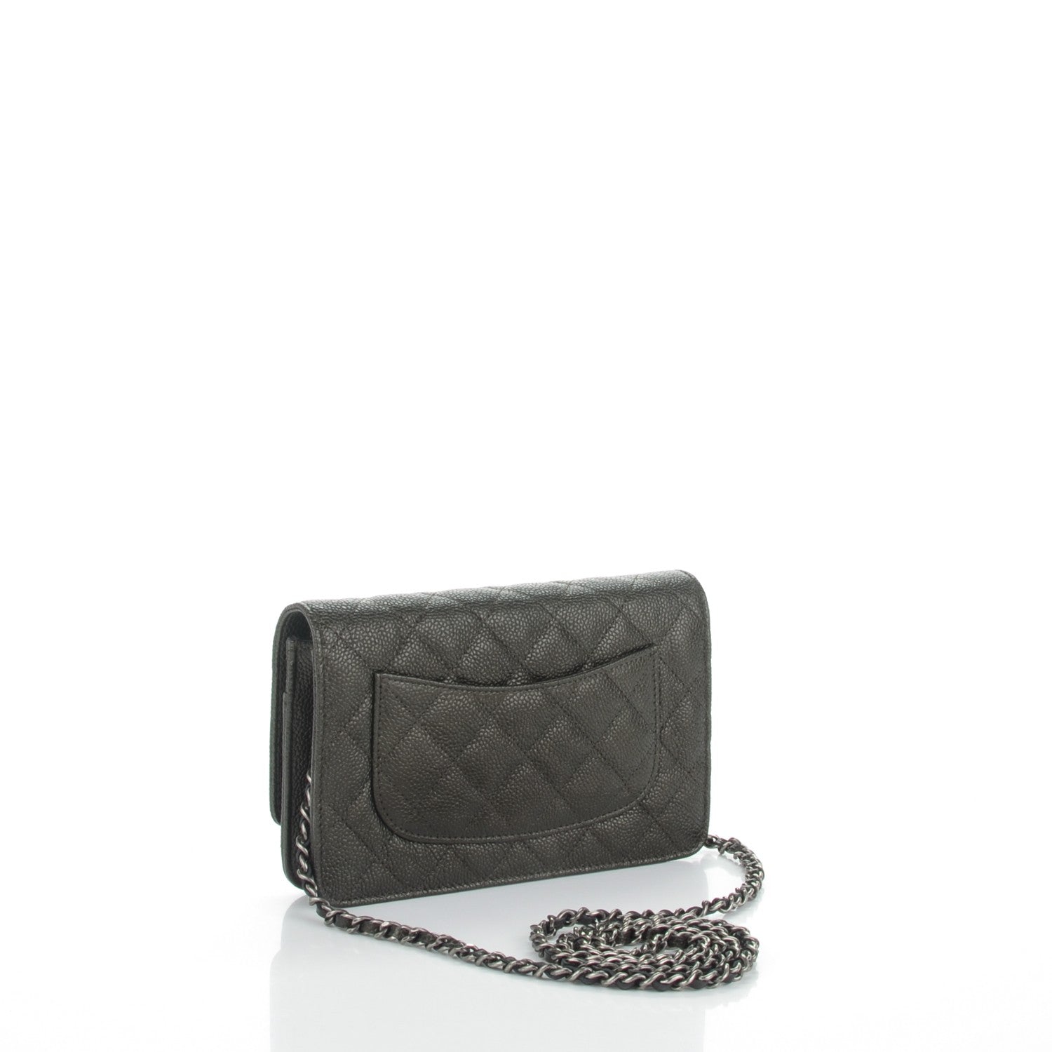 Chanel Caviar Quilted Wallet On Chain WOC Dark Green 3 of 8