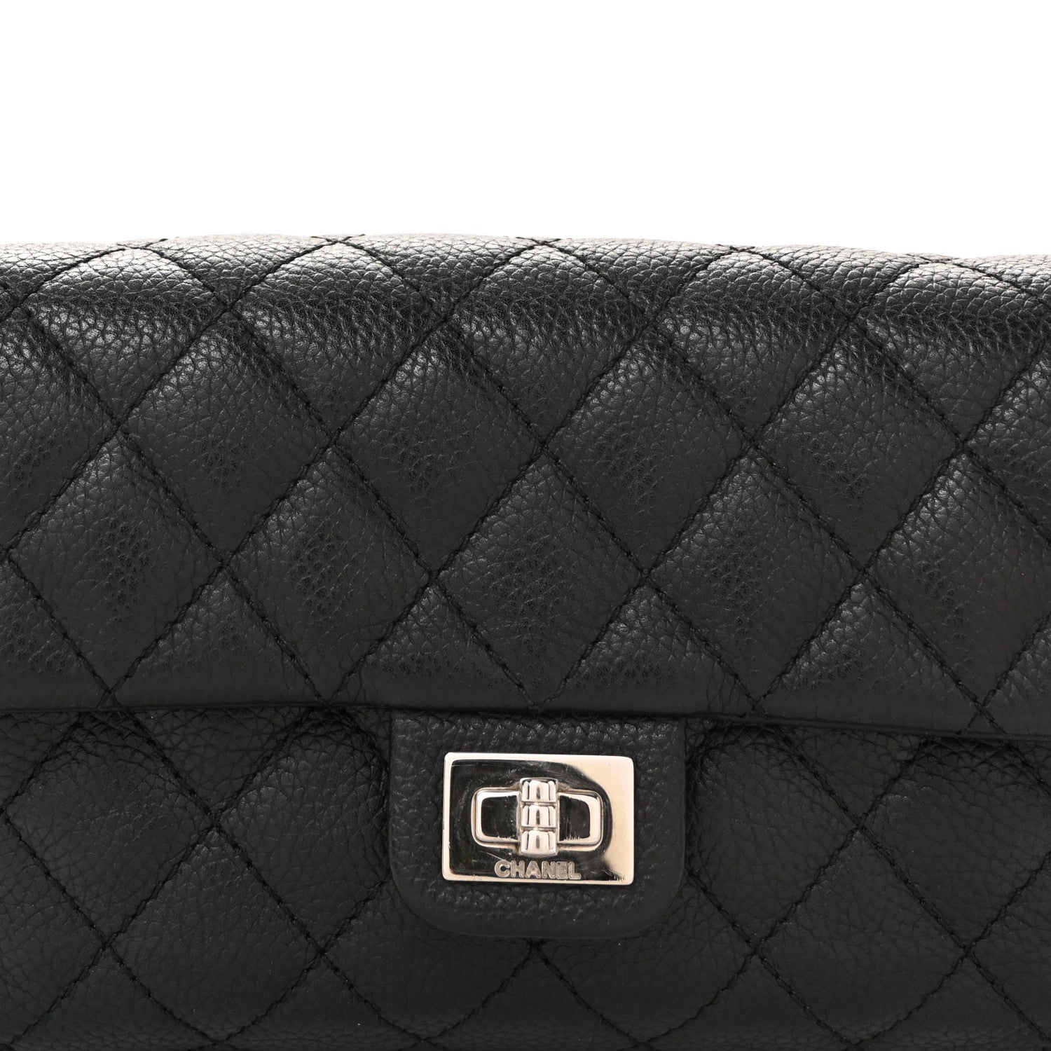 Chanel Grained Calfskin Quilted 2.55 Reissue Flap Belt Bag Clutch Black 14 of 19
