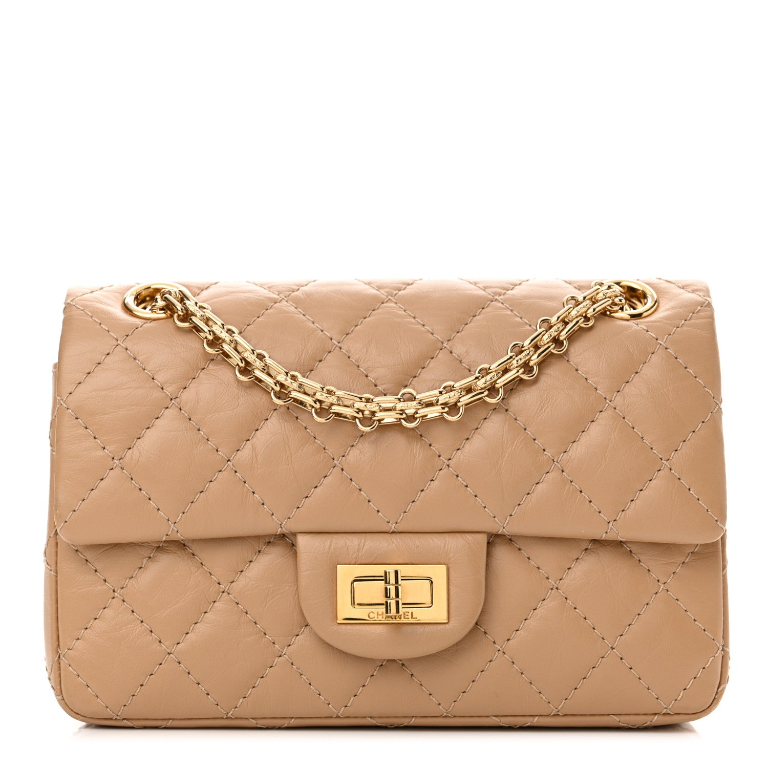 Chanel Aged Calfskin Quilted 2.55 Reissue Mini Flap Beige 1 of 10