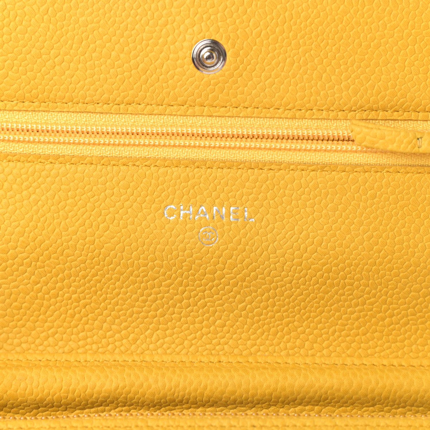 Chanel Iridescent Caviar Quilted Wallet on Chain WOC Yellow 6 of 14