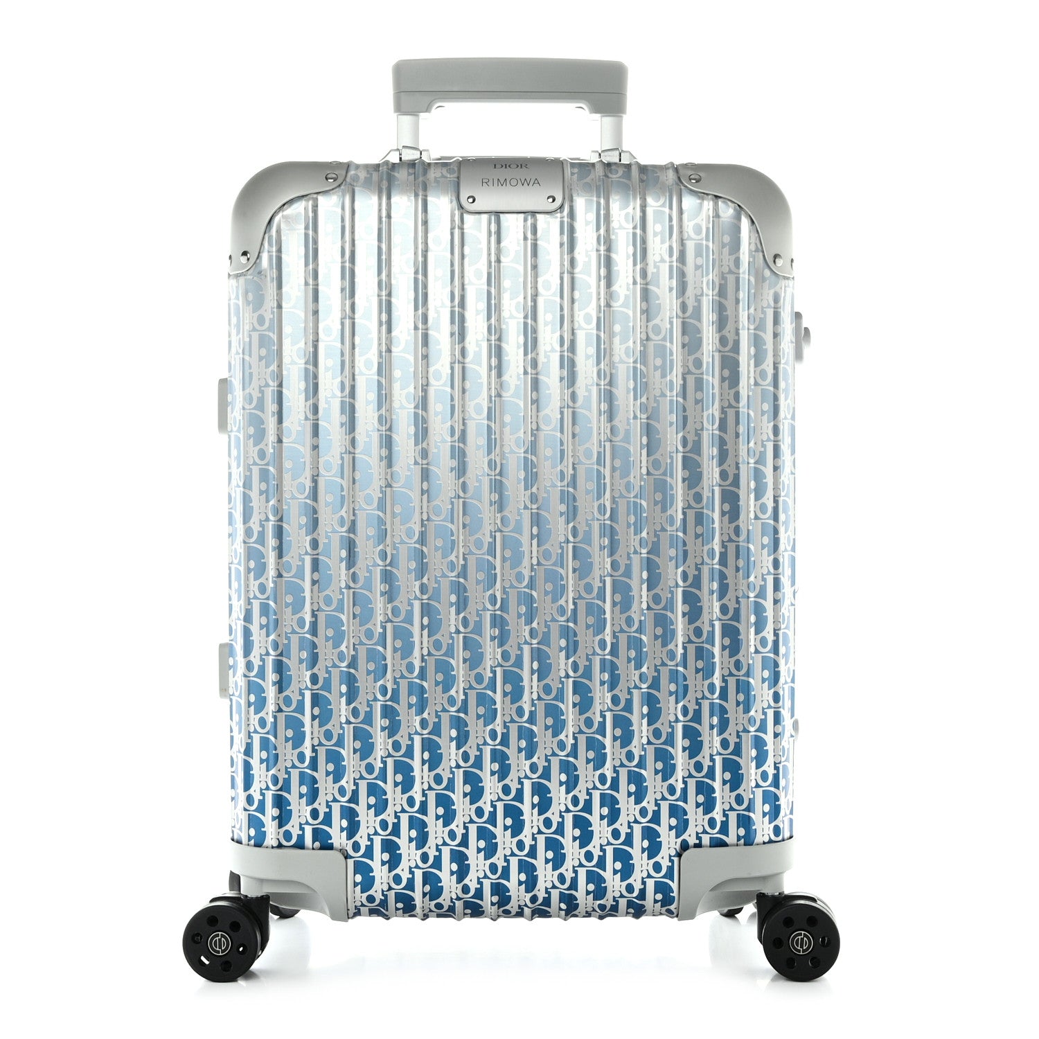 Christian Dior X RIMOWA Aluminum Gradient Cabin Luggage Blue Multi 1 of 11