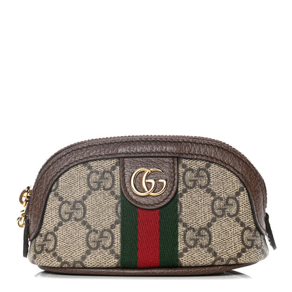 Gucci GG Supreme Monogram Web Ophidia Dome Key Pouch Beige New Acero 1 of 8