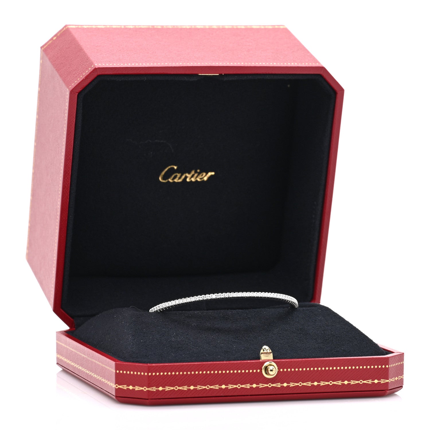 Cartier 18K White Gold Diamond Etincelle de Cartier Bangle Bracelet 17 4 of 4