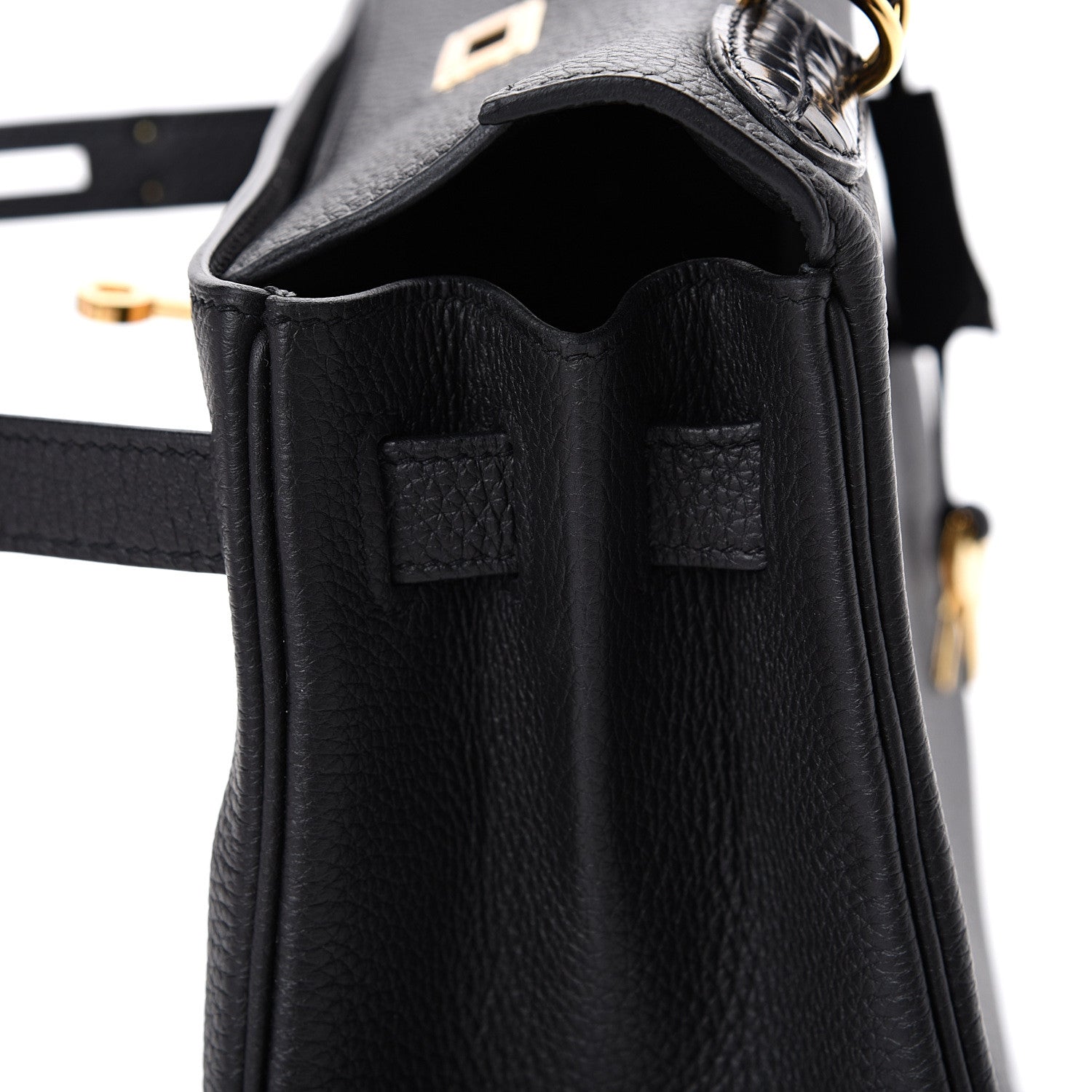 Hermes Togo Matte Alligator Kelly Retourne Touch 28 Black 16 of 38