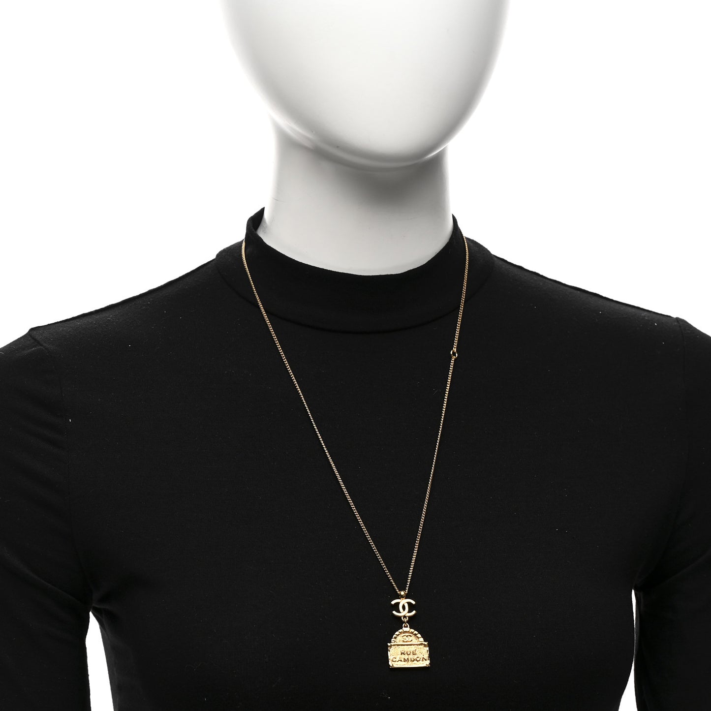 Metal CC Rue Cambon Necklace Gold