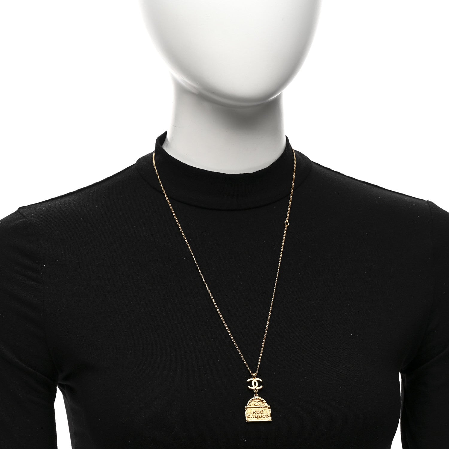 Chanel Metal CC Rue Cambon Necklace Gold 2 of 5
