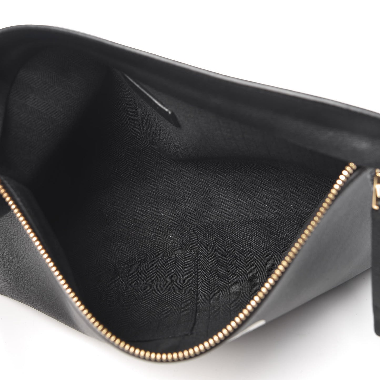 Calfskin See U Later T Pouch Bag Black White