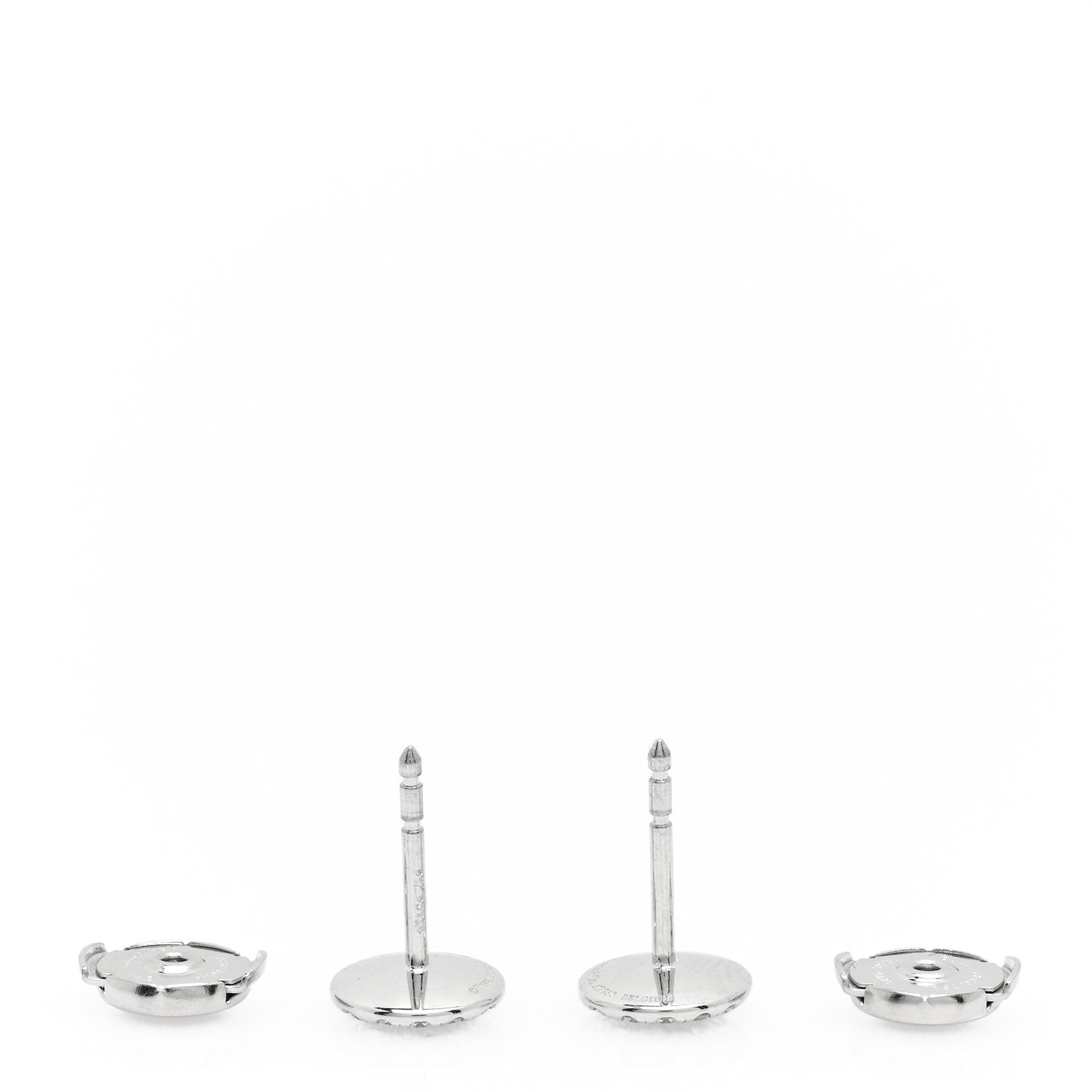 Tiffany 18K White Gold Diamond Metro Stud Earrings 3 of 5