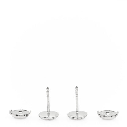 Tiffany 18K White Gold Diamond Metro Stud Earrings 3 of 5