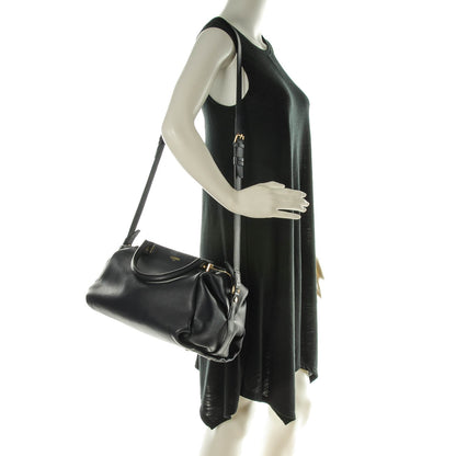 Lanvin Goatskin Trilogy Bowling Bag Midnight Blue 2 of 8