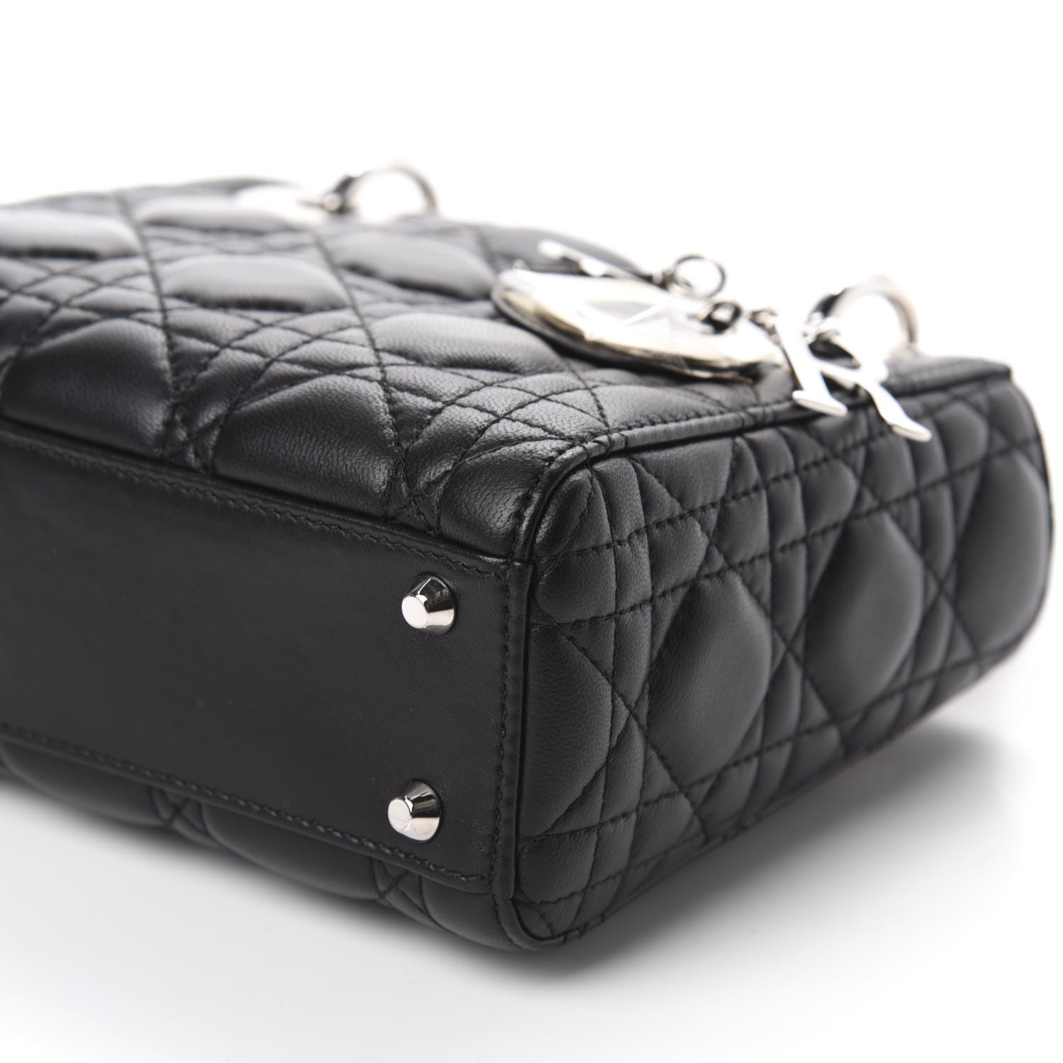 Christian Dior Lambskin Cannage Mini Lady Dior Black 7 of 11
