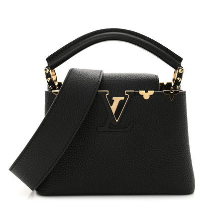 Louis Vuitton Taurillon Embellished Flower Crown Capucines Mini Black 1 of 9