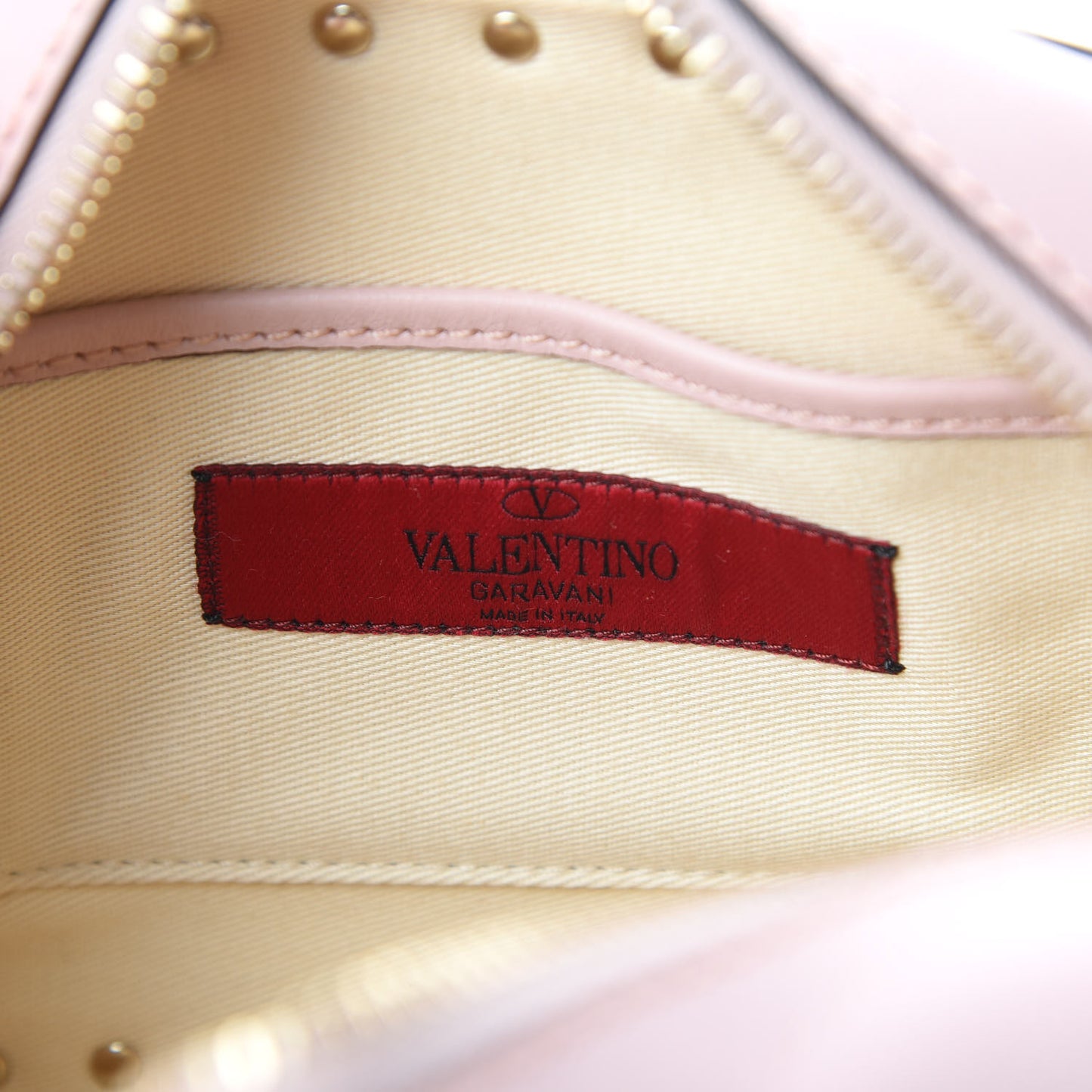 Calfskin Rockstud Camera Crossbody Bag Water Rose