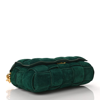 Bottega Veneta Suede Maxi Intrecciato Padded Chain Cassette Crossbody Bag Emerald Green 4 of 8