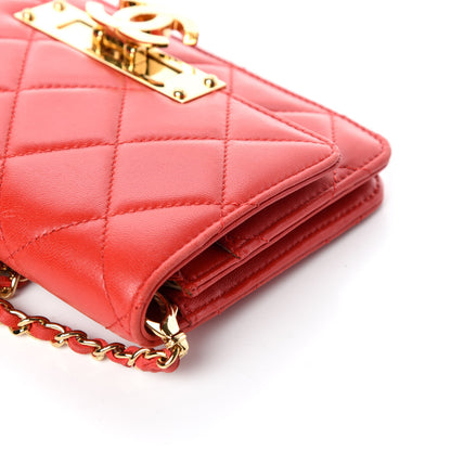 Chanel Lambskin Quilted Golden Class Wallet on Chain WOC Red 6 of 13