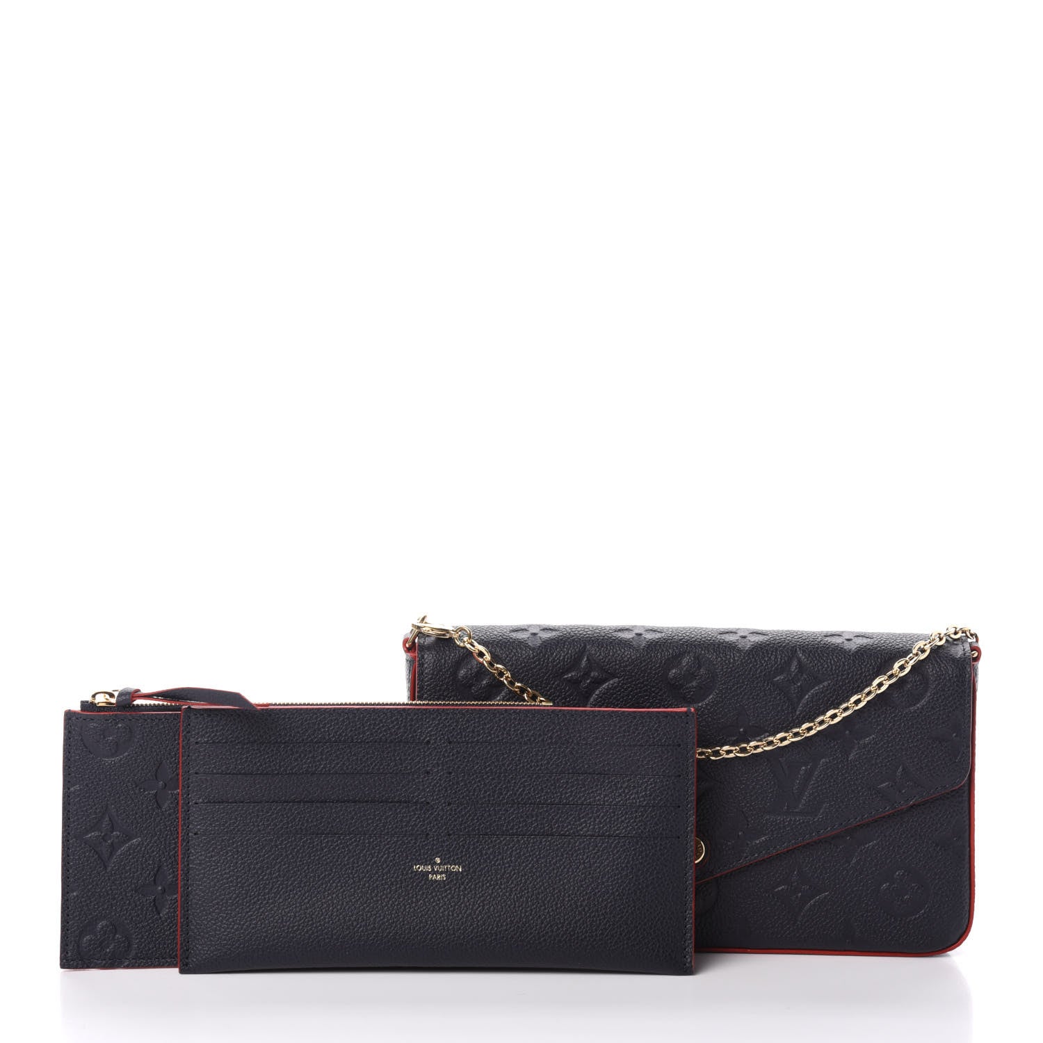 Louis Vuitton Empreinte Pochette Felicie Chain Wallet Marine Rouge 3 of 9