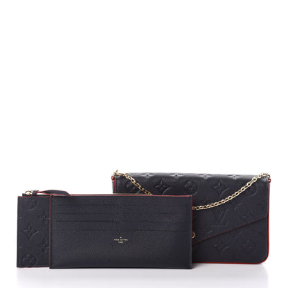 Louis Vuitton Empreinte Pochette Felicie Chain Wallet Marine Rouge 3 of 9