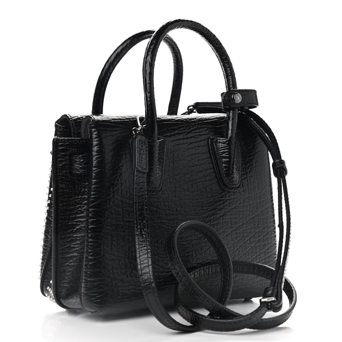 Calfskin Studded Cyber Studs Mini Milla Tote Black