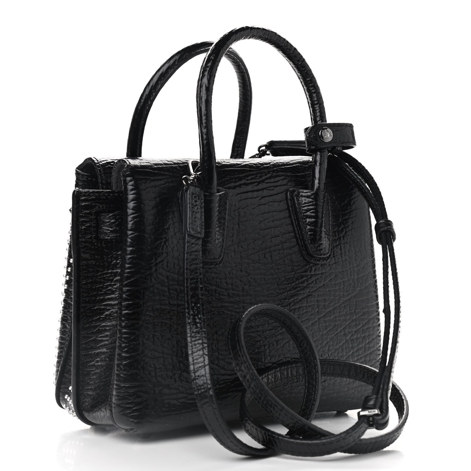 MCM Calfskin Studded Cyber Studs Mini Milla Tote Black 3 of 9