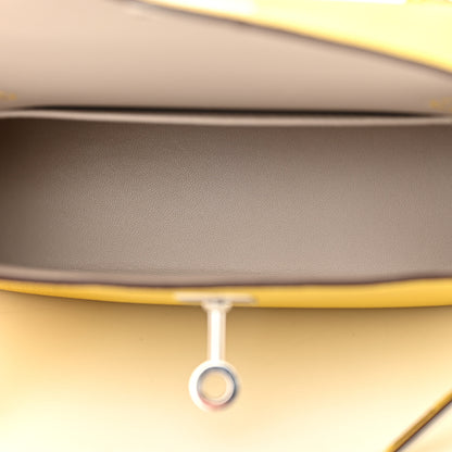 Hermes Chevre Mysore Verso Mini Kelly Sellier 20 Jaune De Naples Nata 5 of 14