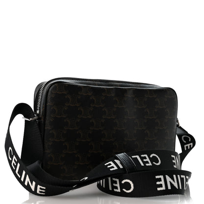 Celine Triomphe Canvas Medium Horizontal Messenger Bag Black 3 of 14