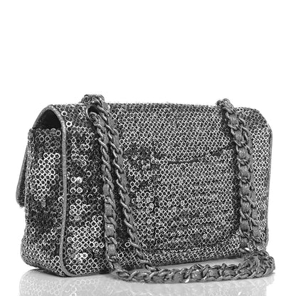 Chanel Sequin East West Flap Dark Silver 3 of 10