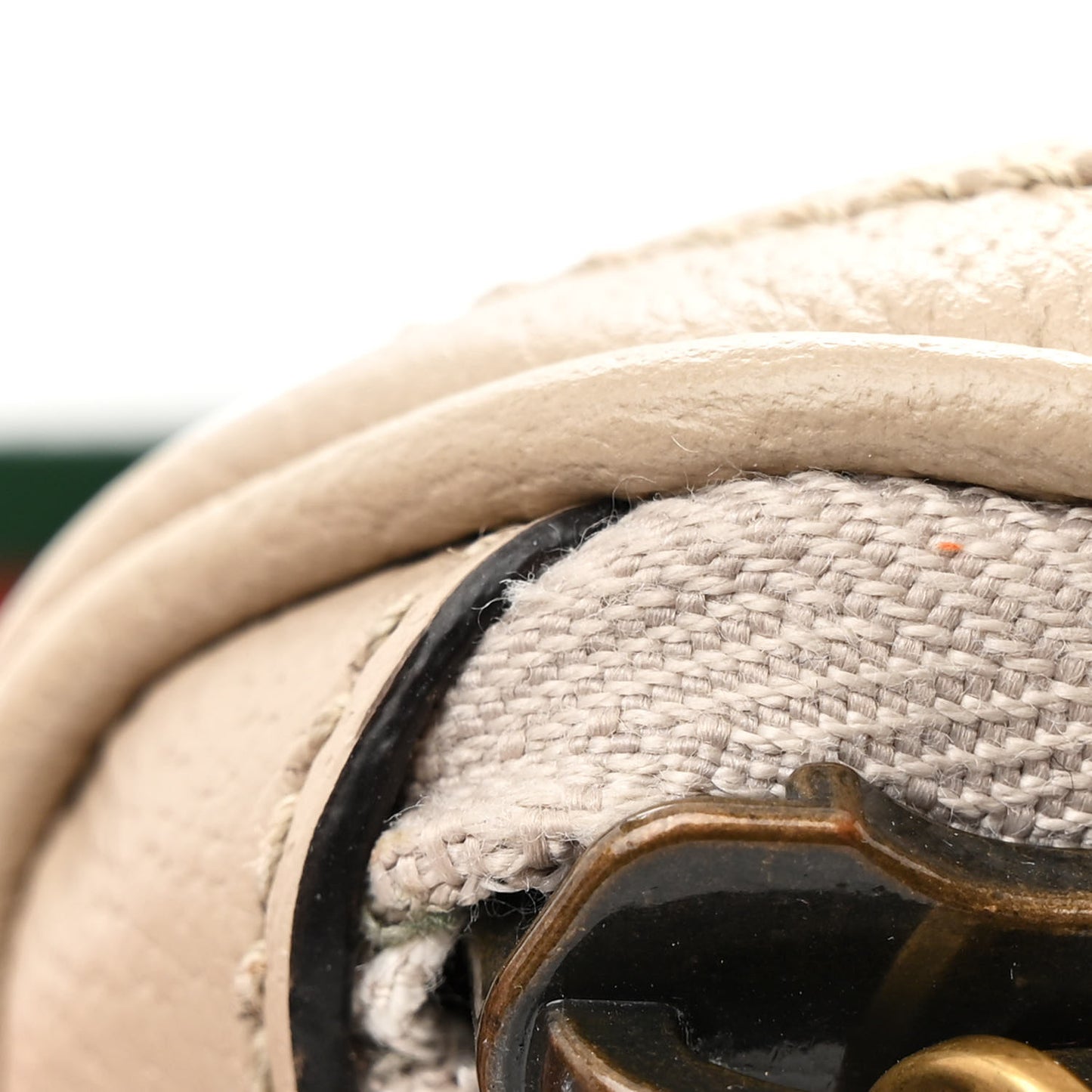 GG Supreme Monogram Textured Calfskin Web Retro Interlocking G Belt Bag Beige Mystic White Oatmeal