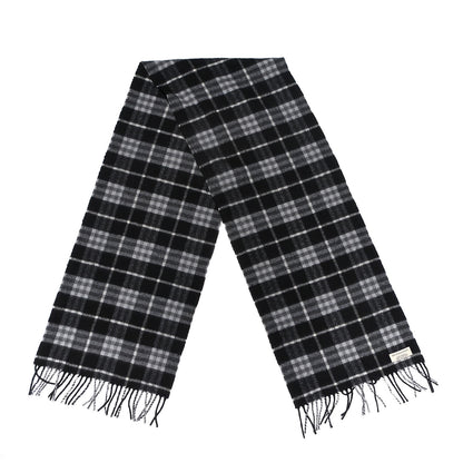 Burberry Cashmere Classic Check Fringe Scarf Black 3 of 5
