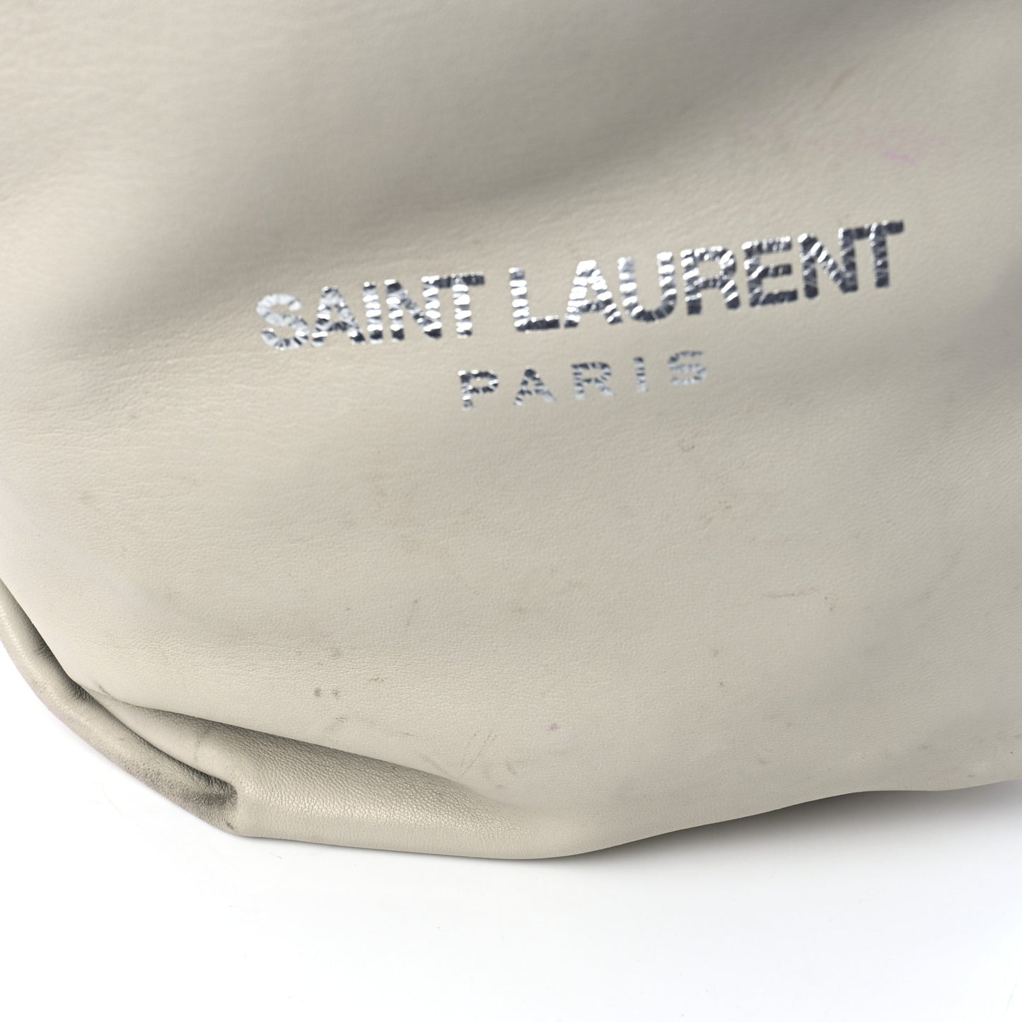 Lambskin Teddy Drawstring Bag Crema Soft
