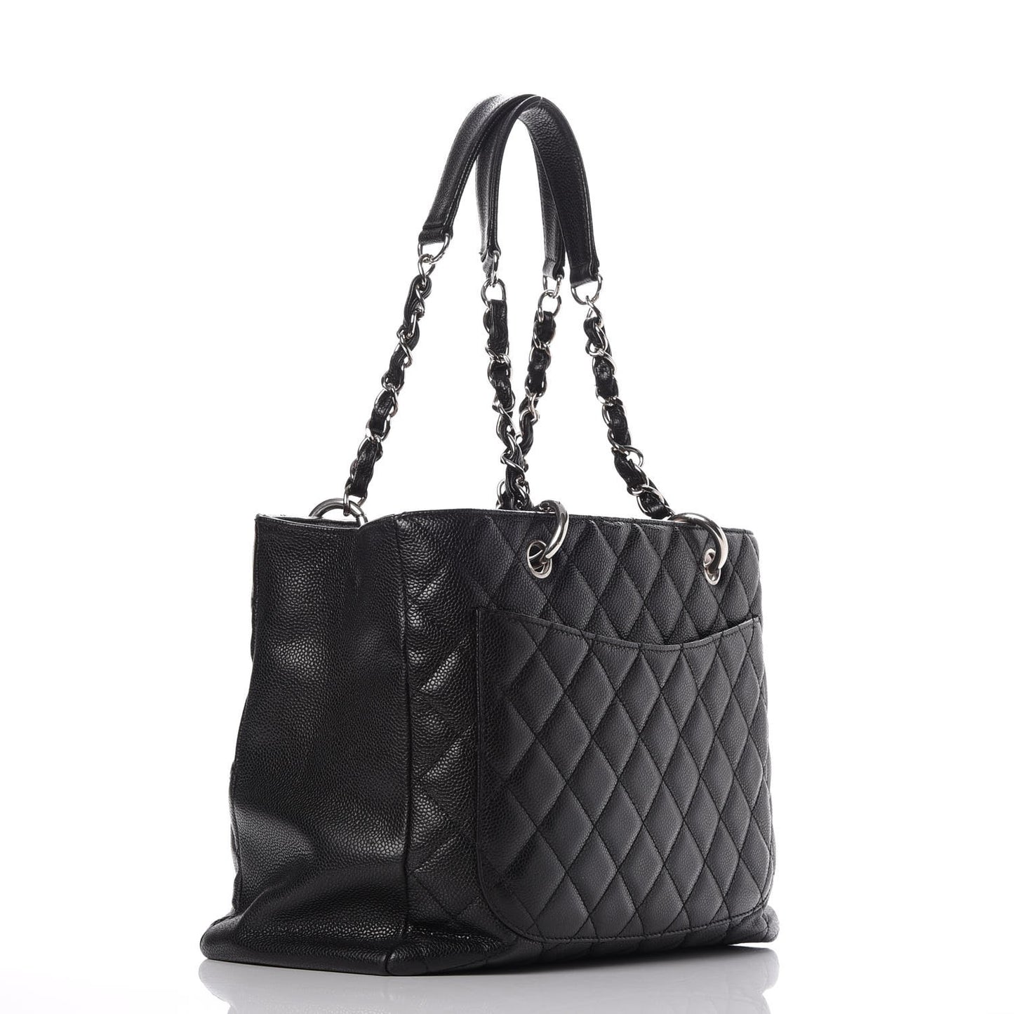 Caviar Quilted Grand Shopping Tote GST Black