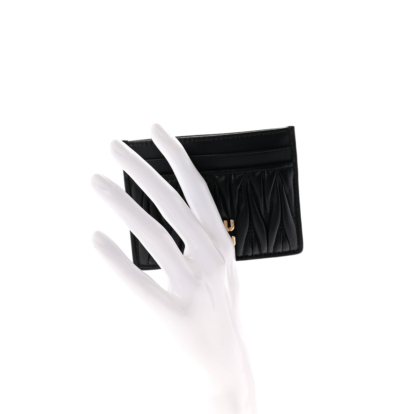 Nappa Matelasse Card Holder Black