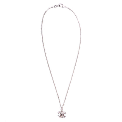 Chanel Crystal CC Timeless Necklace Silver 3 of 5
