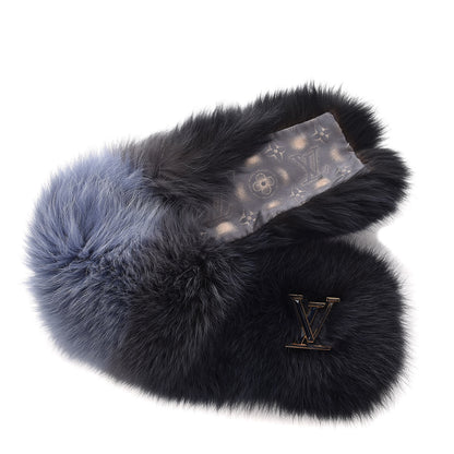 Louis Vuitton Nathalia Fox Fur Scarf Blue Nuit 1 of 5