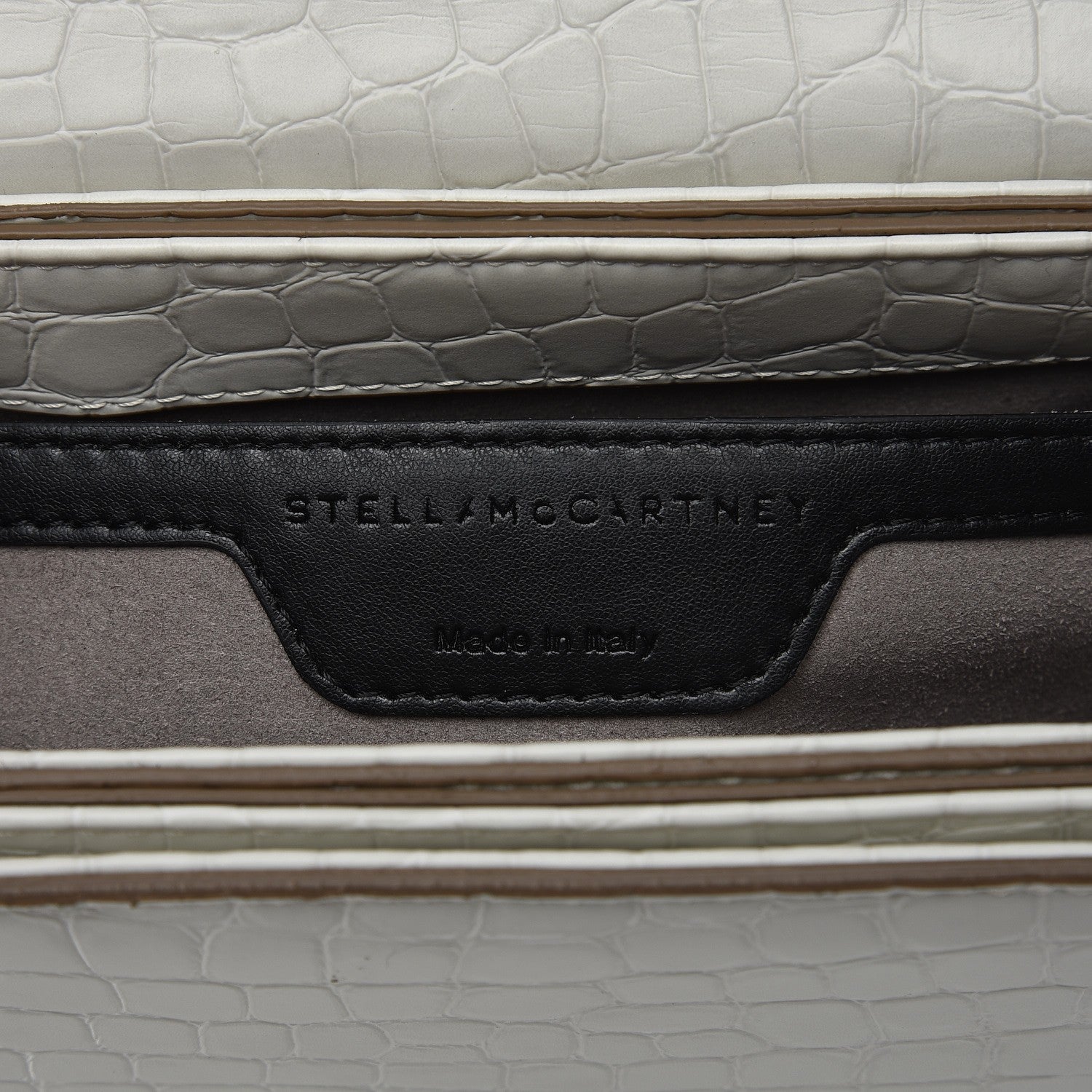 Stella McCartney Embossed Crocodile Effect Medium Falabella Box Shoulder Bag Ivory 7 of 7