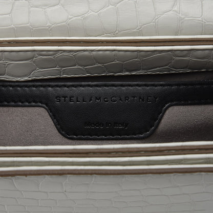 Stella McCartney Embossed Crocodile Effect Medium Falabella Box Shoulder Bag Ivory 7 of 7