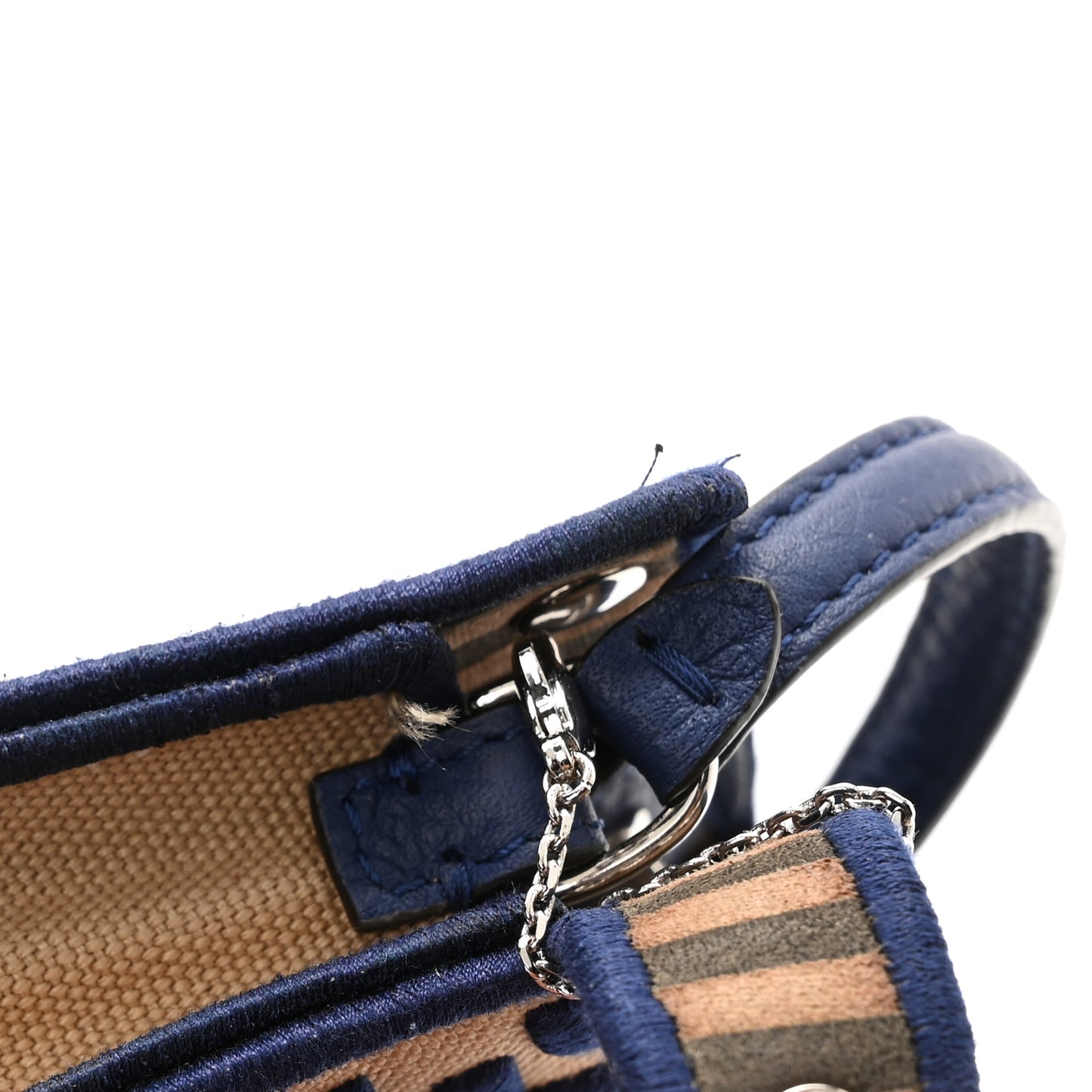 Canvas Vitello Volanato FF Embroidered Pico Peekaboo Charm Sand Midnight