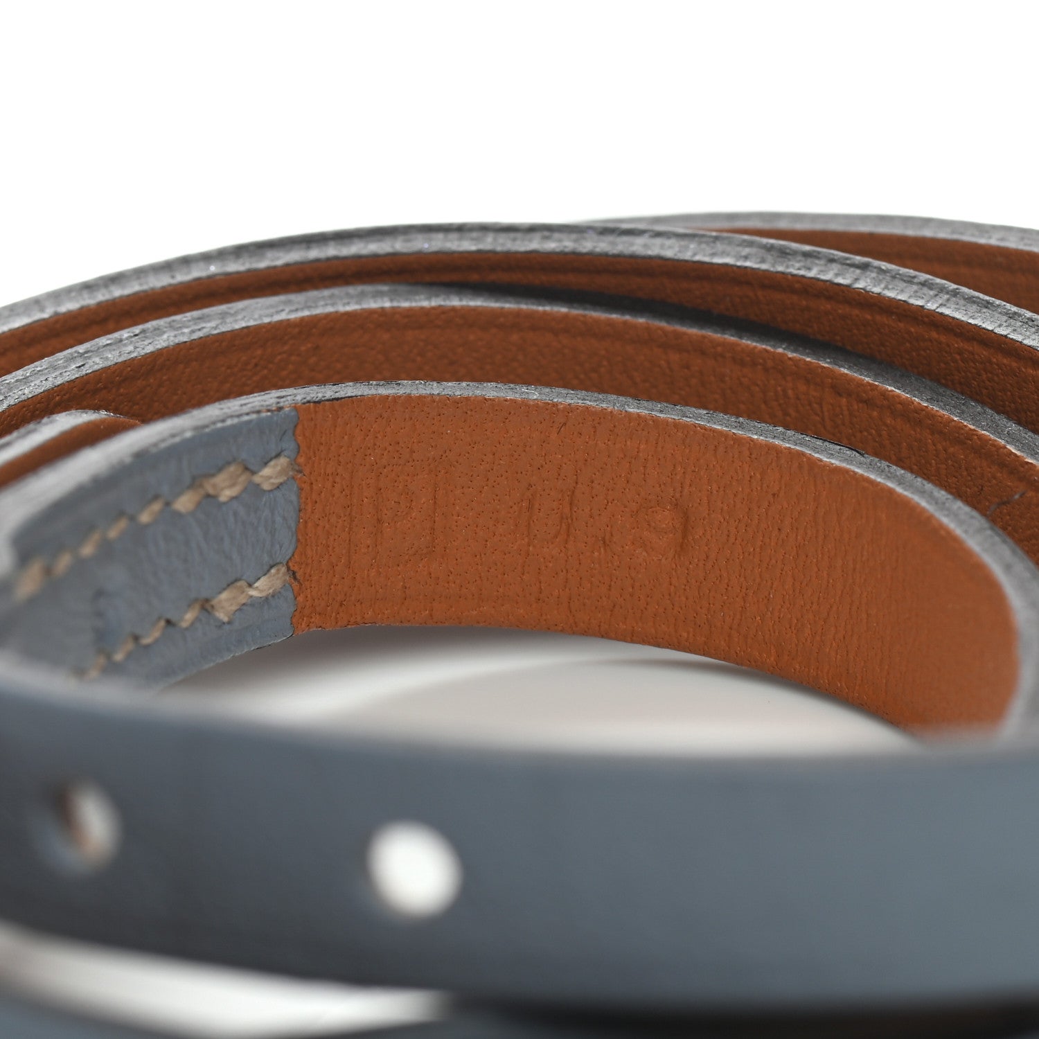 Hermes Swift Hapi 3 MM Triple Tour Wrap Bracelet S Bleu Lin 4 of 5