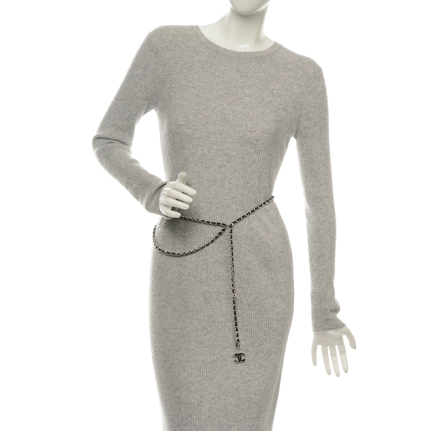 Chanel Lambskin Enamel CC Chain Belt Black Silver 2 of 3