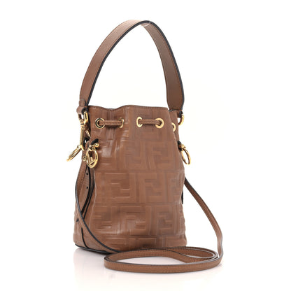 Fendi Vitello Liberty F is Fendi FF 1974 Embossed Mini Mon Tresor Bucket Bag Caramello 3 of 9