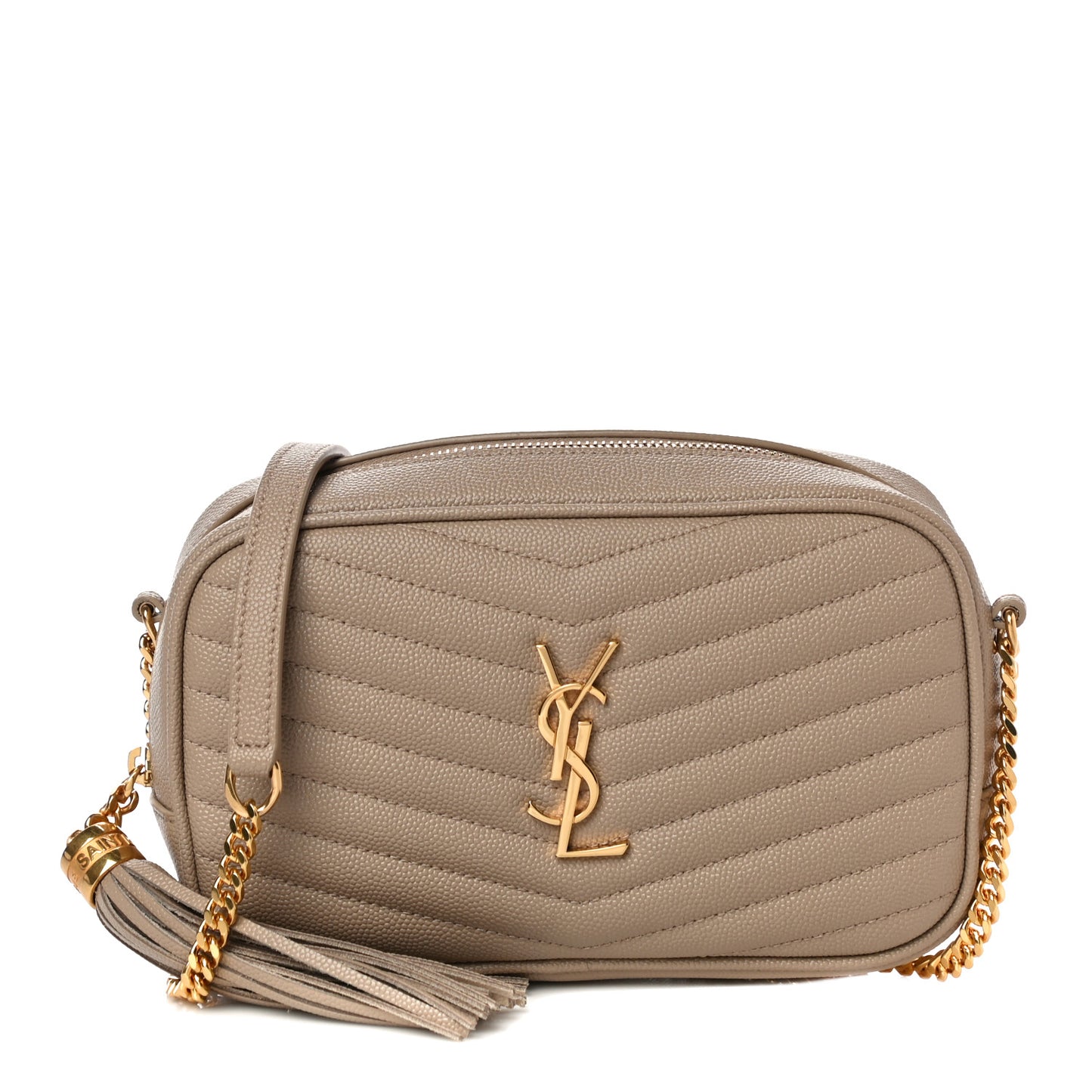 Grain De Poudre Matelasse Monogram Mini Lou Camera Bag Dark Beige